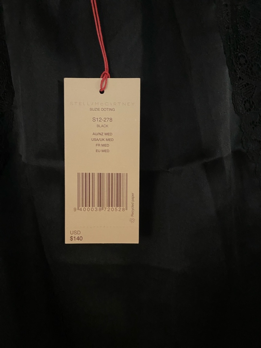 Stella McCartney Black Lace-Trim Half Slip silk - Picture 4 of 4